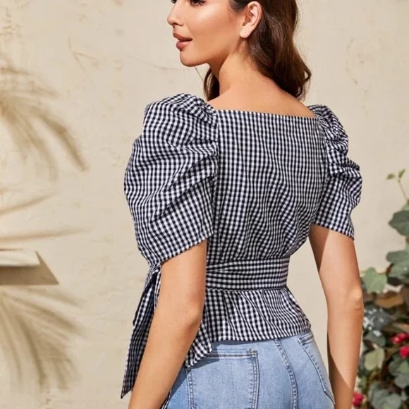 Plaid  print  crop top - Picture 4 of 5